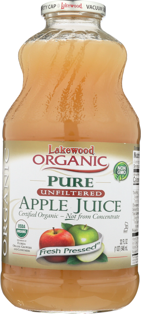 LAKEWOOD ORGANIC: Pure Unfiltered Apple Juice, 32 oz - 0042608459439
