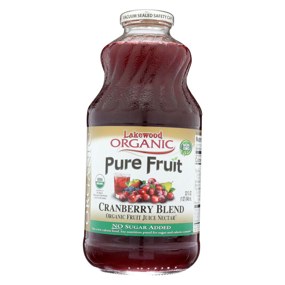 LAKEWOOD: Juice Pure Fruit Cranberry Nectar Organic, 32 oz - 0042608470564