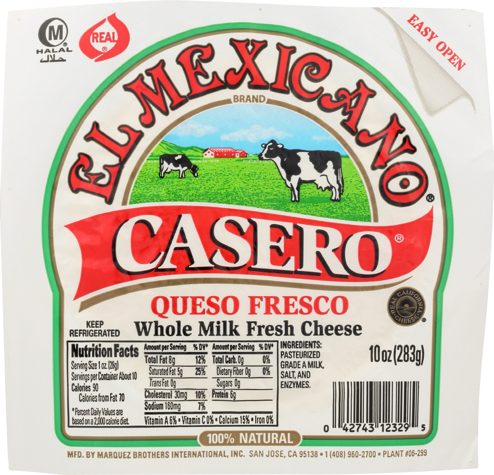 EL MEXICANO: Casero Queso Fresco, 10 oz - 0042743123295