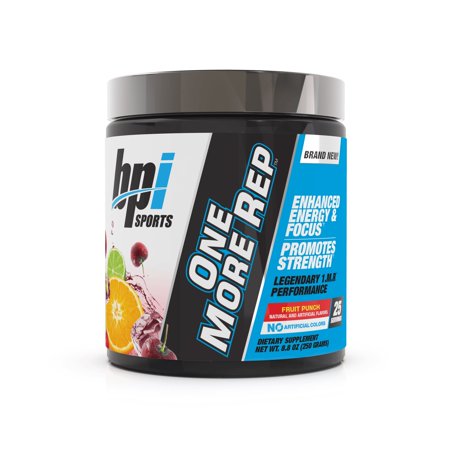 BPI Sports One More Rep Pre-Workout Powder, Increase Energy and Stamina, Intense Strength, Recover Faster, 25 Servings, 8.8 Ounces - 042822351076
