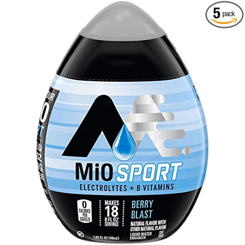  MiO Fit Water Enhancer - Berry Blast, makes 18 servings + Vitamins, 1.62 oz each, (Pack of 5)  - 043000005521