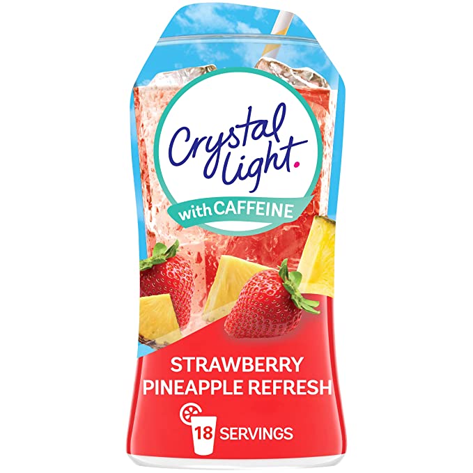  Crystal Light Sugar-Free Zero Calorie Liquid Water Enhancer with Caffeine - Strawberry Pineapple Water Flavor Drink Mix  - 043000007631