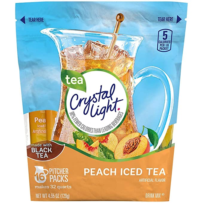 Crystal Light, Drink Mix, Peach Iced Tea, Peach Iced Tea - 043000048634