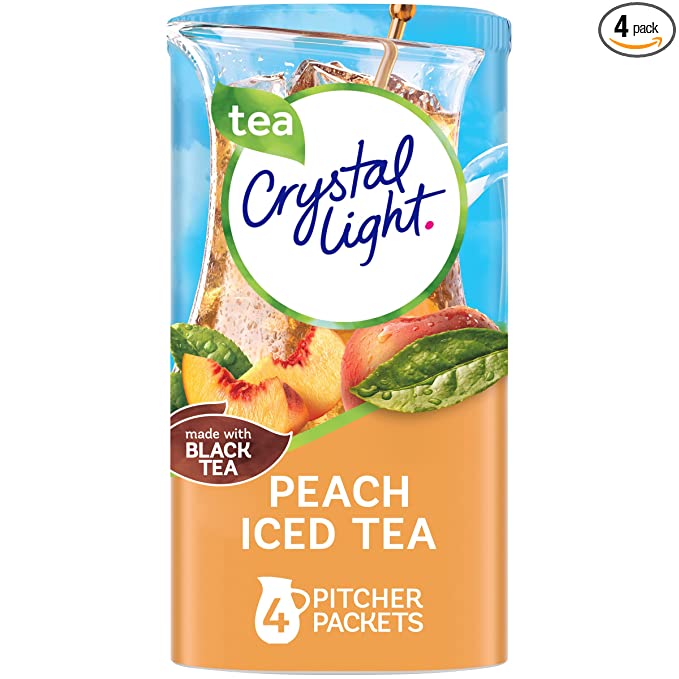  Crystal Light Peach Tea Drink Mix (16 Pitcher Packets, 4 Canisters of 4)  - 043000950777