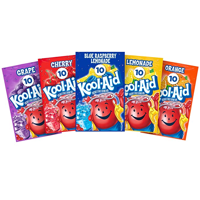  Kool-Aid Unsweetened Fruit Variety Zero Calories Powdered Drink Mix 50 Count Pitcher Packets  - 043000090060