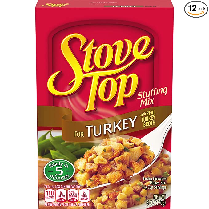  Stove Top Turkey Stuffing Mix (6 oz Boxes, Pack of 12)  - 043000285756