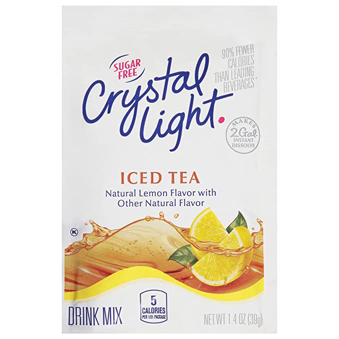  Crystal Light Sugar-Free Iced Tea Naturally Flavored Powdered Drink Mix 12 Count Gallon Packets  - 043000839539