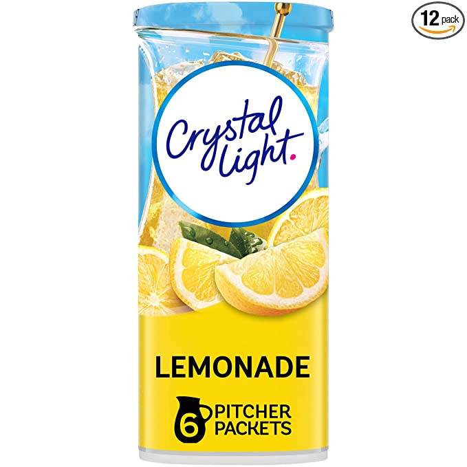  Crystal Light Sugar-Free Lemonade Naturally Flavored Powdered Drink Mix 72 Count Pitcher Packets  - 043000950654
