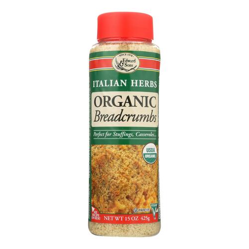  Edward & Sons Organic Breadcrumbs, Italian Herbs, 15 Ounce Containers (Pack of 6)  - 043182000598