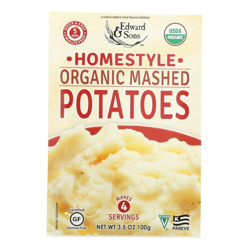 Edward And Sons Organic Mashed Potatoes - Home Style - Case Of 6 - 3.5 Oz. - 043182000703