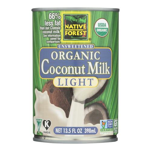 Native Forest Organic Light Milk - Coconut - Case Of 12 - 13.5 Fl Oz. - 043182002097