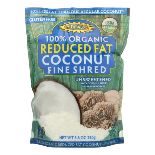LETS DO ORGANICS: 100% Organic Reduced Fat Shredded Coconut, 8.8 oz - 0043182005210