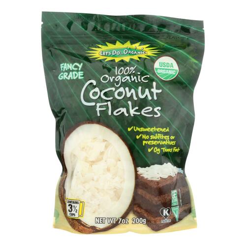 LET’S DO ORGANIC: Coconut Flakes, 7 oz - 0043182005227