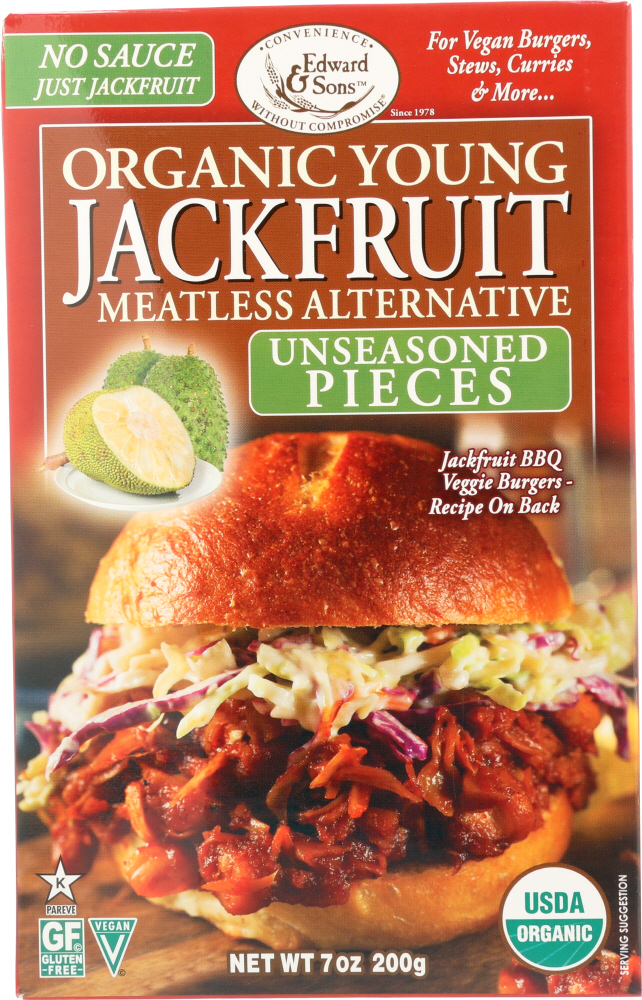 Edward & Sons Unseasoned Pieces Organic Young Jackfruit Meatless Alternative - Case Of 6 - 7 Oz - 043182008105
