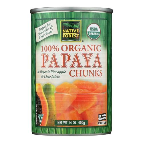 Native Forest Organic Chunks - Papaya - Case Of 6 - 14 Oz. - 043182008563