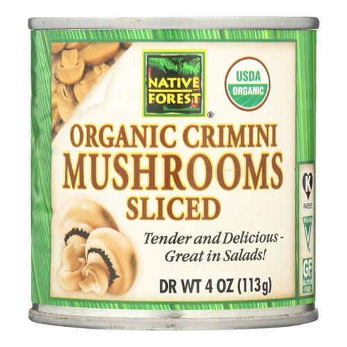 Native Forest Organic Sliced Crimini Mushrooms, 4 Ounce Cans (Pack of 12) - 043182008723