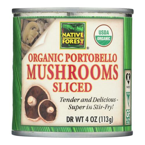 Native Forest Organic Sliced Portobello - Mushrooms - Case Of 12 - 4 Oz. - 043182008730