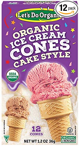  Let's Do...Organic Ice Cream Cones, 12 Count Boxes (Pack of 12)  - 043182203555