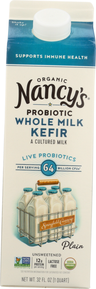 NANCYS: Organic Whole Milk Kefir Plain, 32 oz - 0043192210017