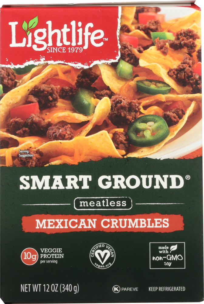 LIGHTLIFE: Smart Ground Plant Based Mexican Crumbles, 12 oz - 0043454100186