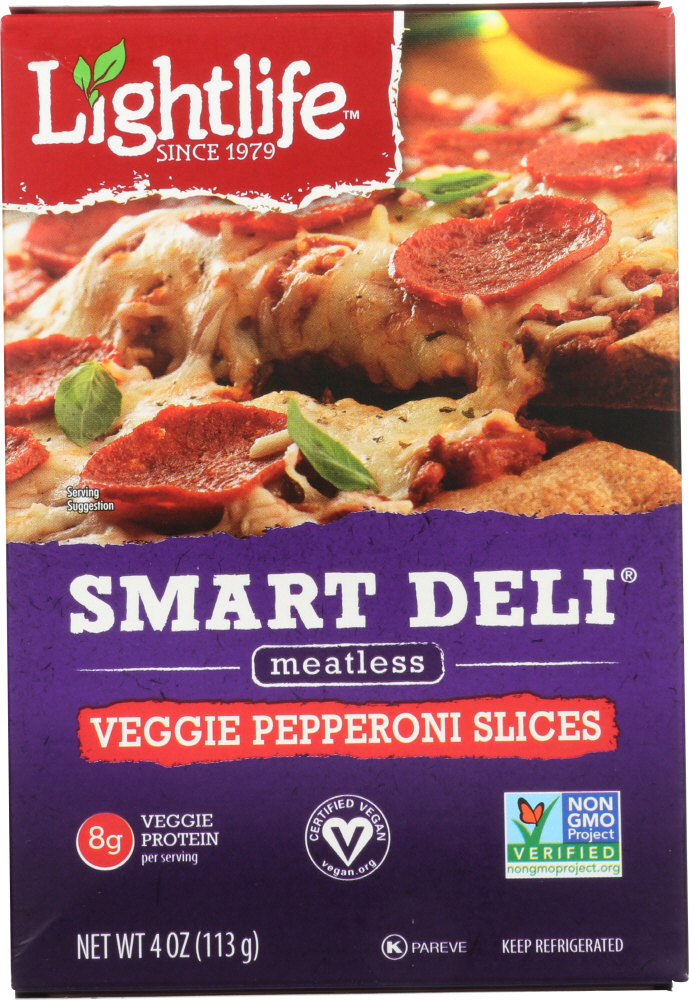 LIGHTLIFE: Smart Deli Pepperoni Slices, 4 oz - 0043454100193