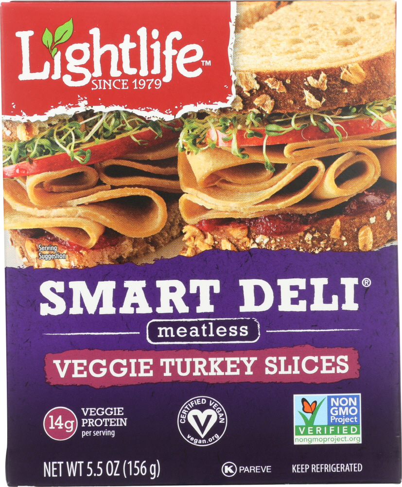 LIGHTLIFE: Smart Deli Plant Based Turkey Deli Slices, 5.50 oz - 0043454100209