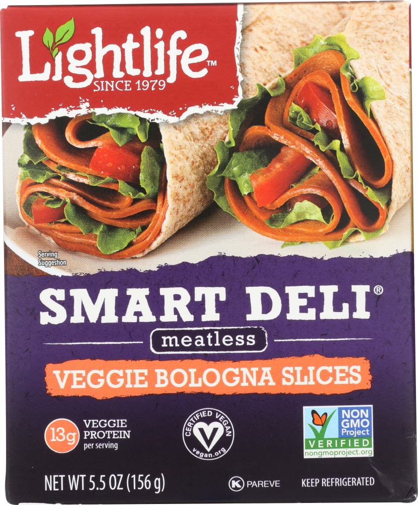 LIGHTLIFE: Smart Deli Plant Based Deli Slices Bologna, 5.50 oz - 0043454100308