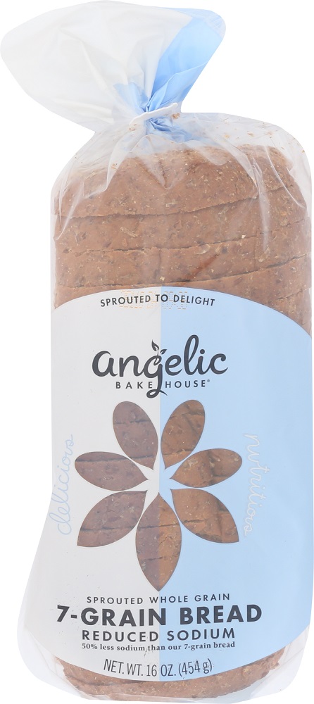 ANGELIC BAKEHOUSE: Sprouted Whole Grain 7-Grain Bread Reduced Sodium, 16 oz - 0043832245249