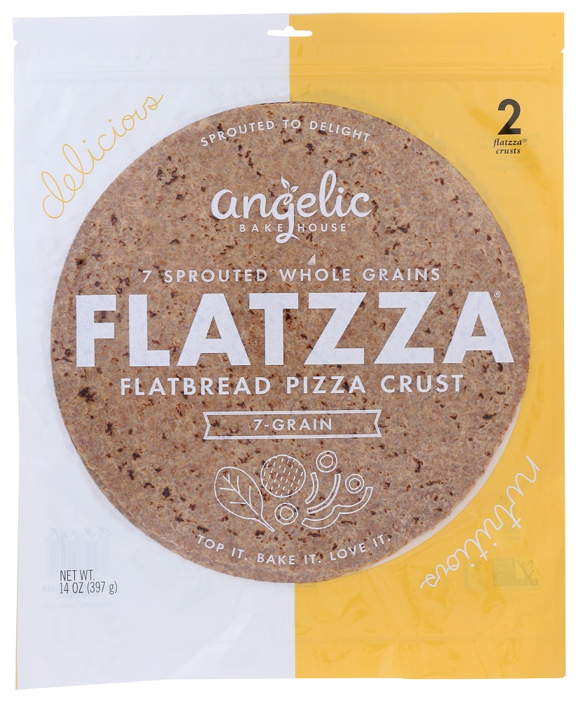 ANGELIC BAKEHOUSE: Flatzza 7-Grain Flatbread Pizza Crust, 14 oz - 0043832445014