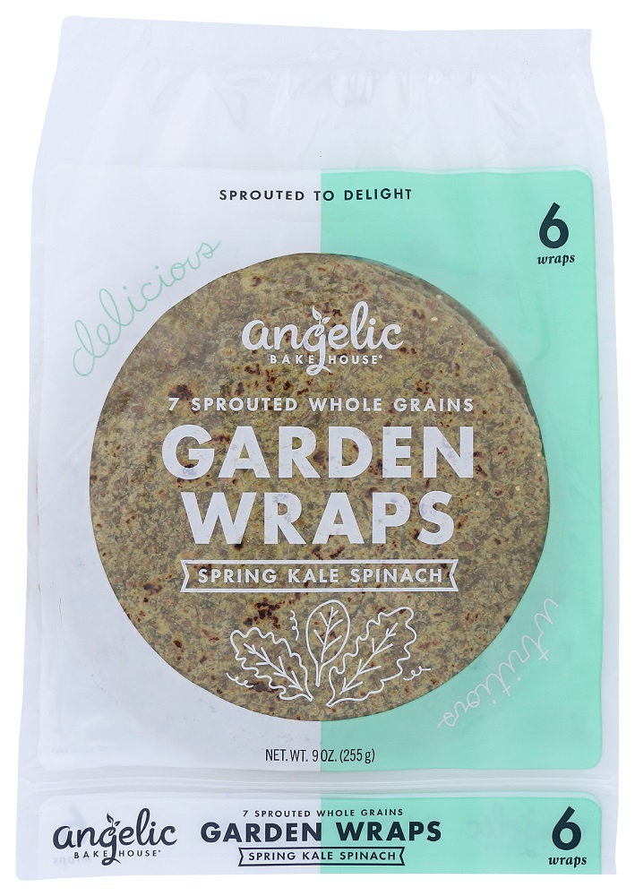 Spring Kale Spinach 7 Sprouted Whole Grains Garden Wraps, Spring Kale Spinach - 043832551043