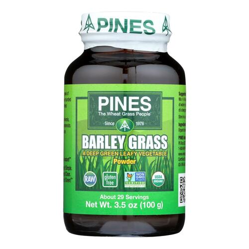 Pines International 100% Organic Barley Grass Powder - 3.5 Oz - 043952000254