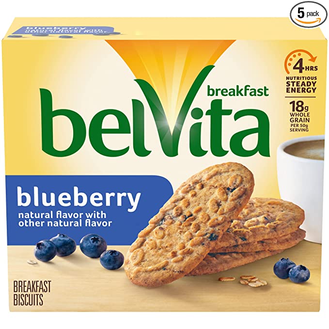  belVita Breakfast Biscuits, Blueberry Flavor, 5 Packs (4 Biscuits Per Pack)  - breakfast