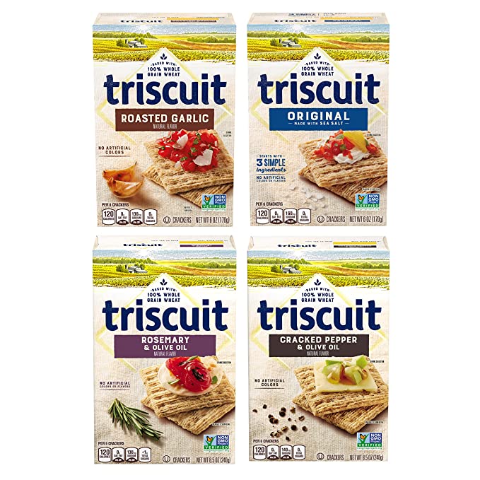  Triscuit Whole Grain Crackers 4 Flavor Variety Pack, 4 Boxes - 044000062958