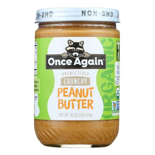 ONCE AGAIN: Peanut Butter Crunchy Organic, 16 oz - 0044082032115