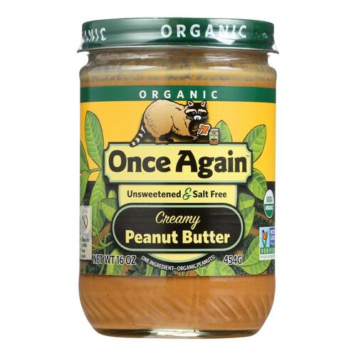 ONCE AGAIN: Organic Peanut Butter Creamy No Salt, 16 oz - 0044082032412