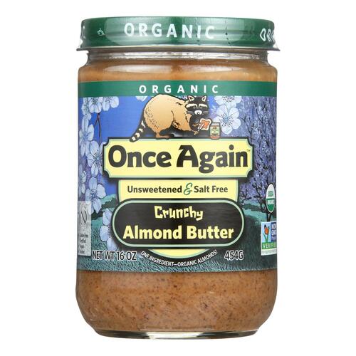 Crunchy Unsweetened & Roasted Salt Free Almond Butter, Crunchy Unsweetened & Roasted - 044082534213