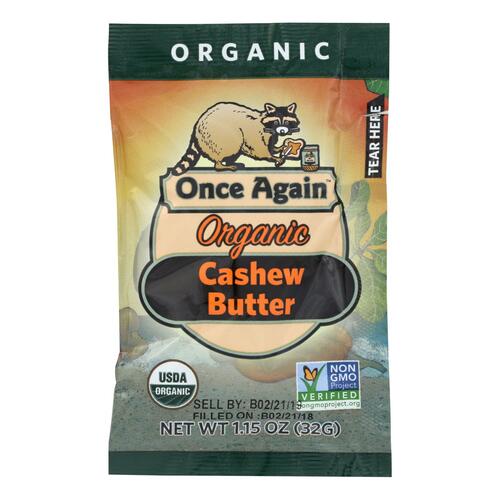 ONCE AGAIN: Cashew Butter Squeeze Pack Organic, 1.15 oz - 0044082553443