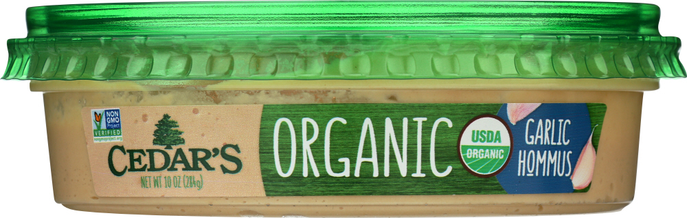 Cedar's Foods, Topped Organic Garlic Hommus, 10 Oz - 044115403035