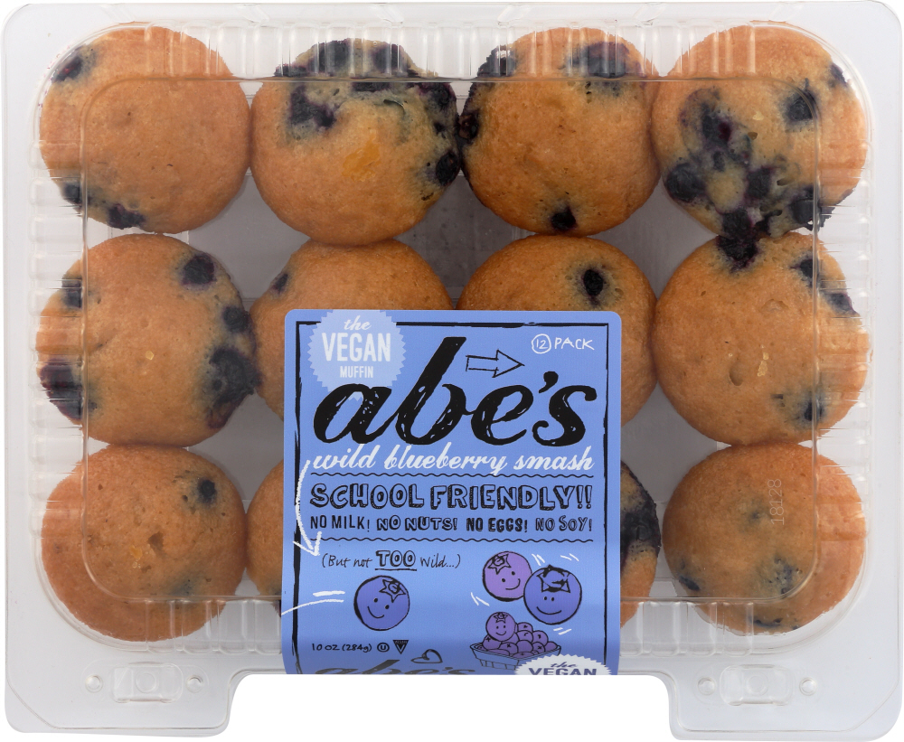 ABE’S: Vegan Wild Blueberry Smash Muffins, 10 Oz - 0044261490460