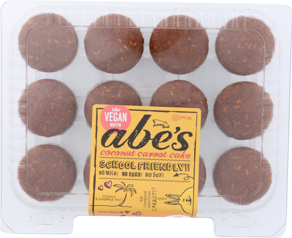 ABE’S: Vegan Coconut Carrot Cake Muffins, 10 oz - 0044261490866