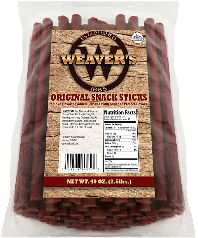  Weaver’s Original Snack Sticks (80 mild flavored 6.5