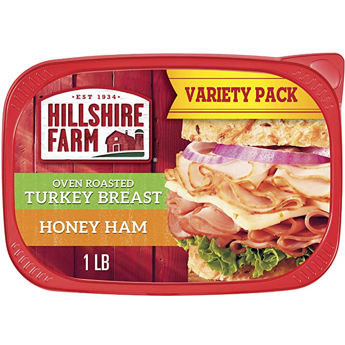 Hillshire Farm Ultra Thin Sliced Deli Meat, Oven Roasted Turkey Breast and Honey Ham, 16 oz - 044500329803