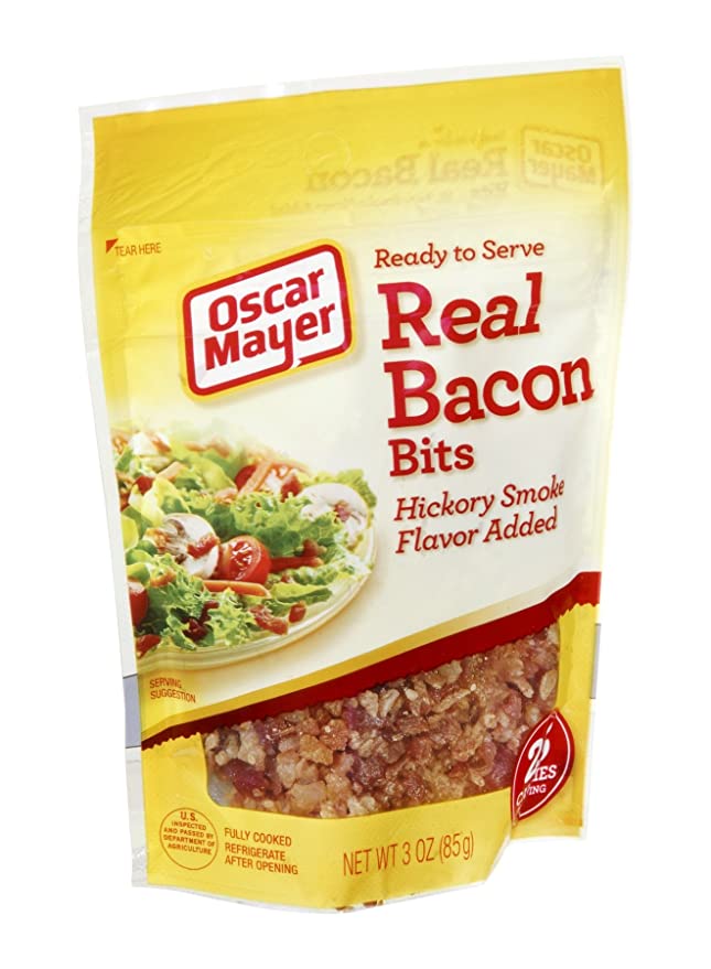  Oscar Mayer Real Bacon Bits, Hickory Smoke Flavor 3 Oz (Pack of 4)  - 044700029664