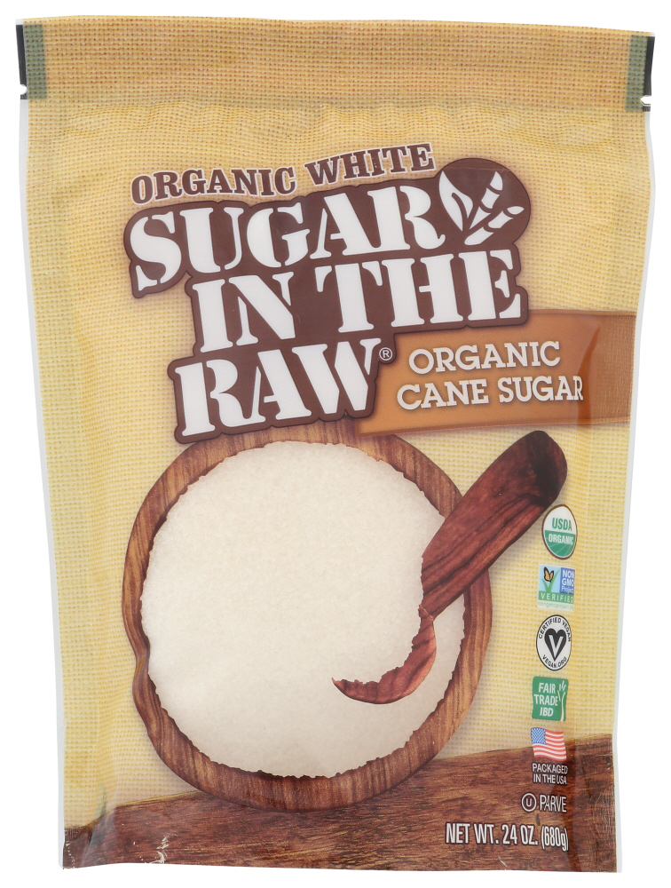 IN THE RAW: Sugar White Cane Organic, 24 oz - 0044800003410