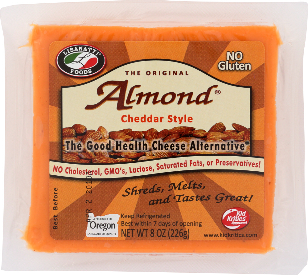 Lisanatti Foods, Almond, Cheese Alternative, Cheddar - 045296191018