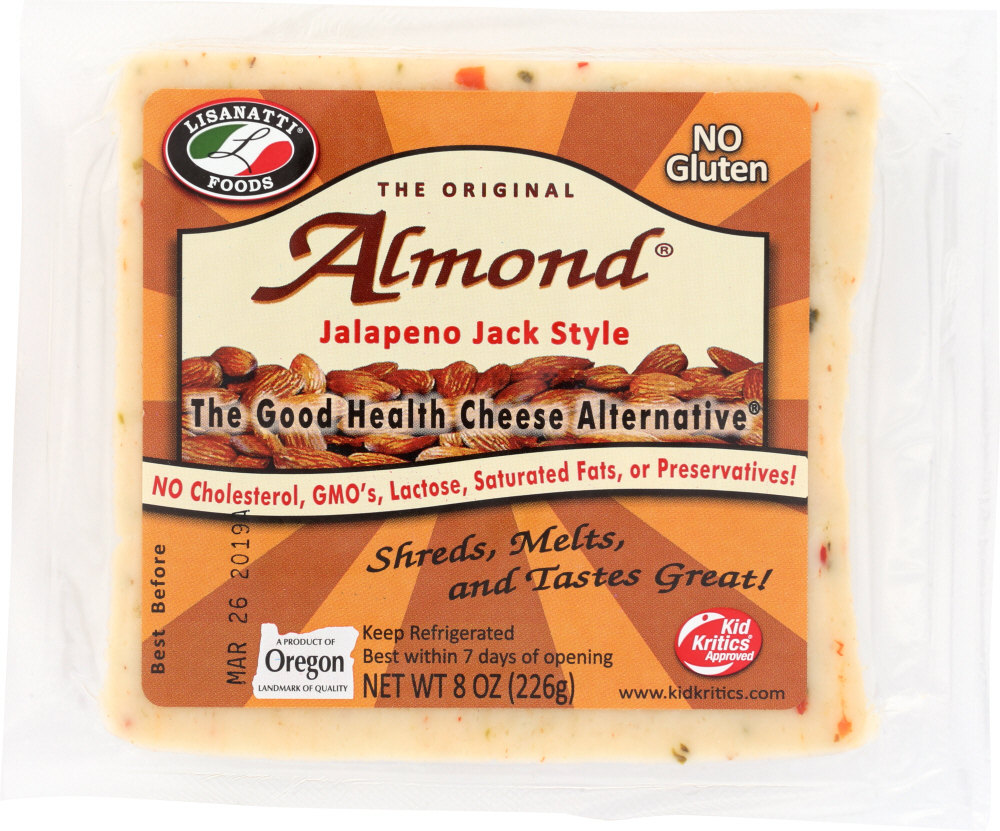 Lisanatti Foods, Almond, Cheese Alternative, Jalapeno Jack - 045296191049