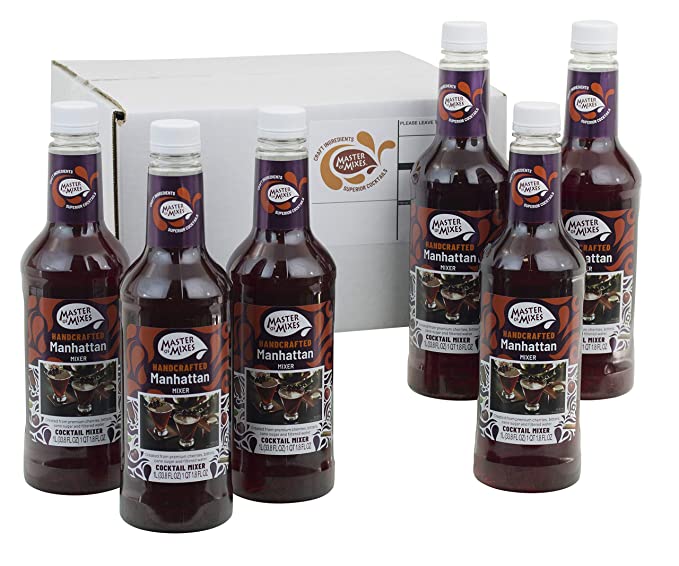 Master of Mixes Manhattan Drink Mix, Ready To Use, 1 Liter Bottle (33.8 Fl Oz), Pack of 6 - 070491062139