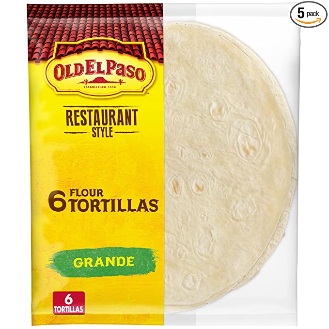 Old El Paso Restaurant Style Grande Flour Tortillas, 6-count (Pack of 5)  - 046000479859