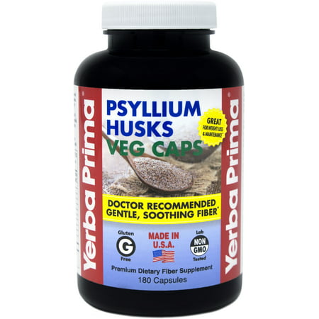 Yerba Prima - Psyllium Husk Vegetarian Capsules - 180 Capsules - 046352001081