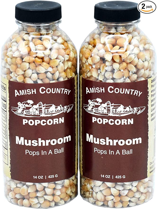  Amish Country Popcorn | 2 - 14 oz Bottles | Mushroom Popcorn Kernels | Old Fashioned, Non-GMO and Gluten Free (2 - 14 oz Bottles) - 046457211408